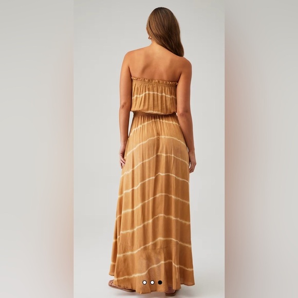 TIARE HAWAII Ryden Maxi Dress Strapless in Sand Dunes Lightweight Elastic waist - Picture 3 of 10